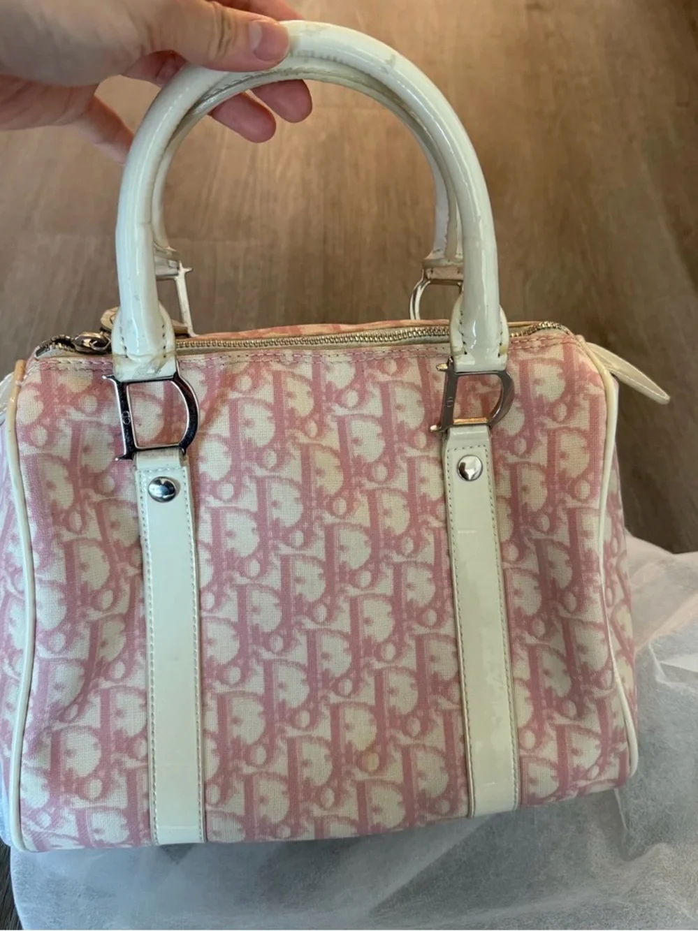 Dior Trotter Bag Pink Monogram Canvas Satchel